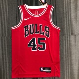 NBA Men 75th Anniversary Chicago Bulls Red #45 JORDAN Jersey High Quality Name and Number Print