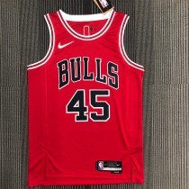 NBA Men 75th Anniversary Chicago Bulls Red #45 JORDAN Jersey High Quality Name and Number Print