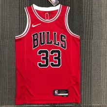 NBA Men 75th Anniversary Chicago Bulls Red #33 PIPPEN Jersey High Quality Name and Number Print