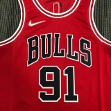 NBA Men 75th Anniversary Chicago Bulls Red #91 RODMAN Jersey High Quality Name and Number Print