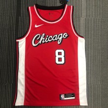 NBA Men 75th Anniversary Season 2022 Chicago Bulls Red #8 LAVINE Jersey High Quality Name and Number Print