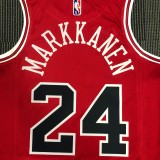 NBA Men 75th Anniversary Chicago Bulls Red #24 MARKKANEN Jersey High Quality Name and Number Print