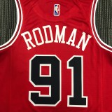 NBA Men 75th Anniversary Chicago Bulls Red #91 RODMAN Jersey High Quality Name and Number Print