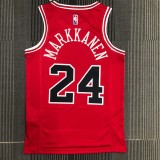 NBA Men 75th Anniversary Chicago Bulls Red #24 MARKKANEN Jersey High Quality Name and Number Print