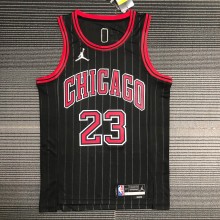 NBA Men 75th Anniversary Chicago Bulls Black with Jordan Logo #23 JORDAN Jersey High Quality Name and Number Print