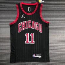 NBA Men 75th Anniversary Chicago Bulls Black with Jordan Logo #11 DEROZAN Jersey High Quality Name and Number Print