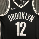 NBA Men 75th Anniversary Brooklyn Nets Black #12 HARRIS Jersey High Quality Name and Number Print