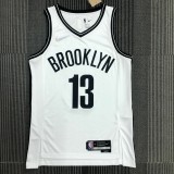 NBA Men 75th Anniversary Brooklyn Nets White #13 HARDEN Jersey High Quality Name and Number Print