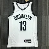 NBA Men 75th Anniversary Brooklyn Nets White #13 HARDEN Jersey High Quality Name and Number Print