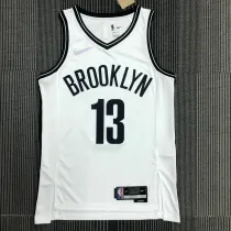 NBA Men 75th Anniversary Brooklyn Nets White #13 HARDEN Jersey High Quality Name and Number Print