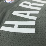 NBA Men Brooklyn Nets Grey with Jordan Logo #12 HARRIS Jersey High Quality Name and Number Print
