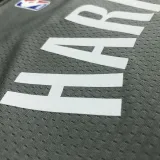 NBA Men Brooklyn Nets Grey with Jordan Logo #12 HARRIS Jersey High Quality Name and Number Print