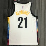 NBA Men Season 2021 Brooklyn Nets White City #21 ALDRIDGE Jersey High Quality Name and Number Print
