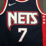 NBA Season 2022 75th Anniversary Brooklyn Nets Black #7 DURANT Jersey High Quality Name and Number Print