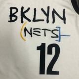 NBA Men Season 2021 Brooklyn Nets White City #12 HARRIS Jersey High Quality Name and Number Print