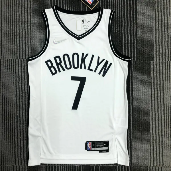 NBA Men 75th Anniversary Brooklyn Nets White #7 DURANT Jersey High Quality Name and Number Print