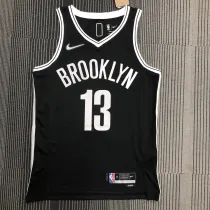NBA Men 75th Anniversary Brooklyn Nets Black #13 HARDEN Jersey High Quality Name and Number Print