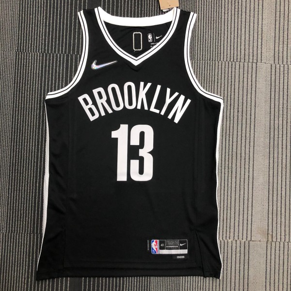 NBA Men 75th Anniversary Brooklyn Nets Black #13 HARDEN Jersey High Quality Name and Number Print