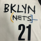 NBA Men Season 2021 Brooklyn Nets White City #21 ALDRIDGE Jersey High Quality Name and Number Print