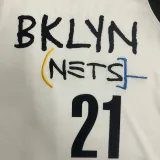 NBA Men Season 2021 Brooklyn Nets White City #21 ALDRIDGE Jersey High Quality Name and Number Print