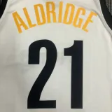 NBA Men Season 2021 Brooklyn Nets White City #21 ALDRIDGE Jersey High Quality Name and Number Print