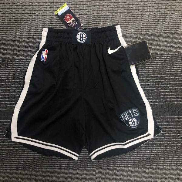 NBA Men 75th Anniversary Brooklyn Nets Black Pant High Quality Name and Number Print