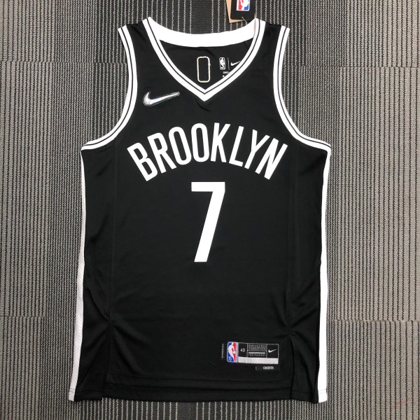 NBA Men 75th Anniversary Brooklyn Nets Black #7 DURANT Jersey High Quality Name and Number Print