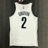 NBA Men 75th Anniversary Brooklyn Nets White #2 GRIFFIN Jersey High Quality Name and Number Print