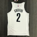 NBA Men 75th Anniversary Brooklyn Nets White #2 GRIFFIN Jersey High Quality Name and Number Print