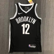 NBA Men 75th Anniversary Brooklyn Nets Black #12 HARRIS Jersey High Quality Name and Number Print