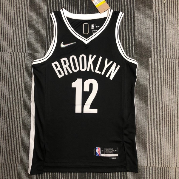 NBA Men 75th Anniversary Brooklyn Nets Black #12 HARRIS Jersey High Quality Name and Number Print
