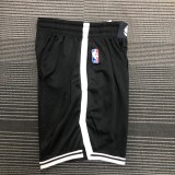 NBA Men 75th Anniversary Brooklyn Nets Black Pant High Quality Name and Number Print