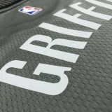 NBA Men Brooklyn Nets Grey with Jordan Logo #2 GRIFFIN Jersey High Quality Name and Number Print