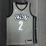 NBA Men Brooklyn Nets Grey with Jordan Logo #2 GRIFFIN Jersey High Quality Name and Number Print