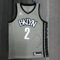 NBA Men Brooklyn Nets Grey with Jordan Logo #2 GRIFFIN Jersey High Quality Name and Number Print