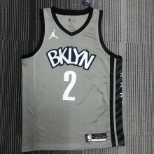 NBA Men Brooklyn Nets Grey with Jordan Logo #2 GRIFFIN Jersey High Quality Name and Number Print