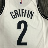 NBA Men 75th Anniversary Brooklyn Nets White #2 GRIFFIN Jersey High Quality Name and Number Print