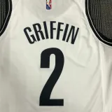 NBA Men 75th Anniversary Brooklyn Nets White #2 GRIFFIN Jersey High Quality Name and Number Print
