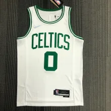 NBA 75th Anniversary Boston Celtics White #0 TATUM Jersey High Quality Name and Number Print