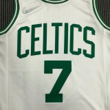 NBA 75th Anniversary Boston Celtics White #7 BROWN Jersey High Quality Name and Number Print