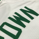 NBA 75th Anniversary Boston Celtics Retro White #7 BROWN Jersey High Quality Name and Number Print