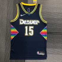 NBA Men Season 2022 Denver Nuggets Dark Blue #15 JOKIC Jersey High Quality Name and Number Print