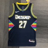 NBA Men Season 2022 Denver Nuggets Dark Blue #27 MURRAY Jersey High Quality Name and Number Print