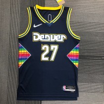 NBA Men Season 2022 Denver Nuggets Dark Blue #27 MURRAY Jersey High Quality Name and Number Print
