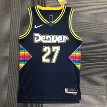 NBA Men Season 2022 Denver Nuggets Dark Blue #27 MURRAY Jersey High Quality Name and Number Print