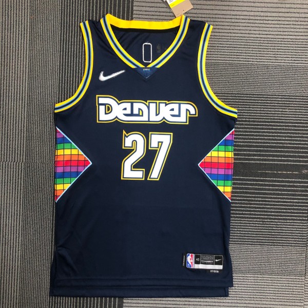 NBA Men Season 2022 Denver Nuggets Dark Blue #27 MURRAY Jersey High Quality Name and Number Print
