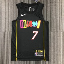 NBA Men 75th Anniversary Season 2022 Miami Heat Black #7 LOWRY Jersey High Quality Name and Number Print
