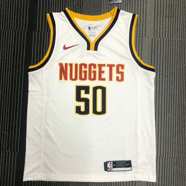 NBA Men Denver Nuggets White #50 GORDON Jersey High Quality Name and Number Print
