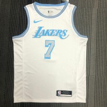 NBA Season 2021 Los Angeles Lakers White Retro #7 ANTHONY Round Neck Jersey High Quality Name and Number Print