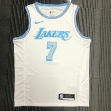 NBA Season 2021 Los Angeles Lakers White Retro #7 ANTHONY Round Neck Jersey High Quality Name and Number Print